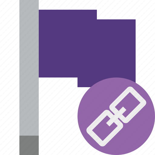 Flag, link, location, marker, pin, point, purple icon - Download on Iconfinder