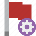 flag, location, marker, pin, point, red, settings
