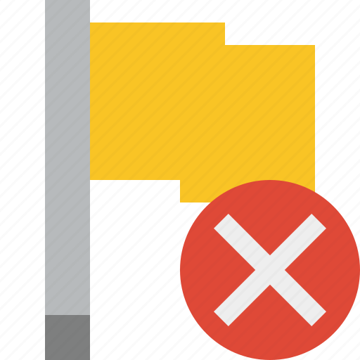 Cancel, flag, location, marker, pin, point, yellow icon - Download on Iconfinder