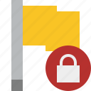 flag, location, lock, marker, pin, point, yellow