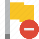 flag, location, marker, pin, point, stop, yellow