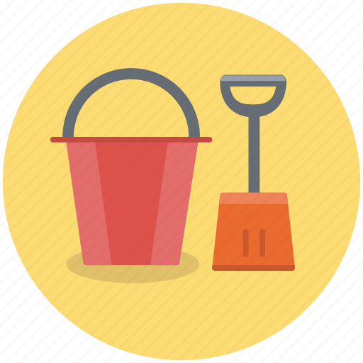 Bucket, shovel, beach, construction, dig, gardening, tools icon - Download on Iconfinder