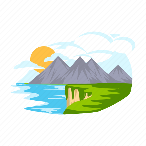 Mountain view, hilly area, hills landscape, mountains landscape, mountain background icon - Download on Iconfinder