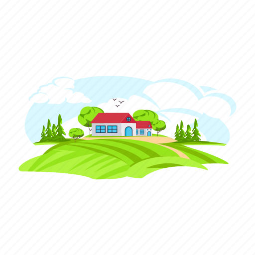 Nature background, rural area, countryside background, country house, farmland landscape icon - Download on Iconfinder