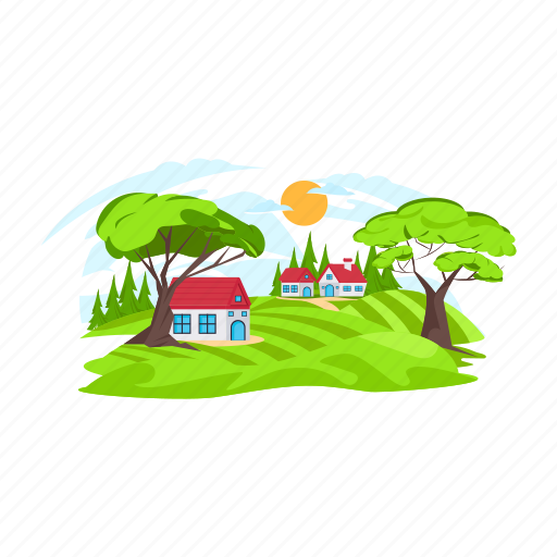 Village landscape, rural area, countryside background, nature background, farmland icon - Download on Iconfinder