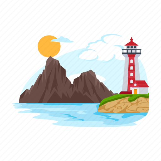 Mountains landscape, lighthouse landscape, hill station, hills landscape, sea landscape icon - Download on Iconfinder