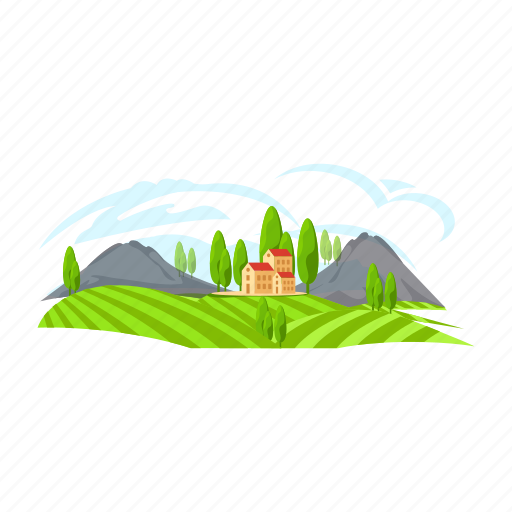 Farmland, hill station, hilly area, mountain landscape, countryside icon - Download on Iconfinder