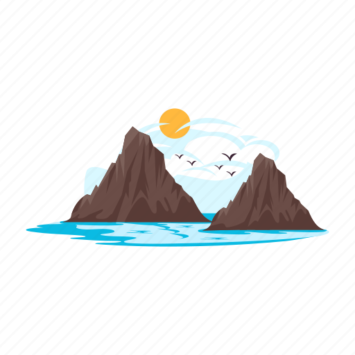 Mountains, hill station, sea landscape, scenery, peaks icon - Download on Iconfinder