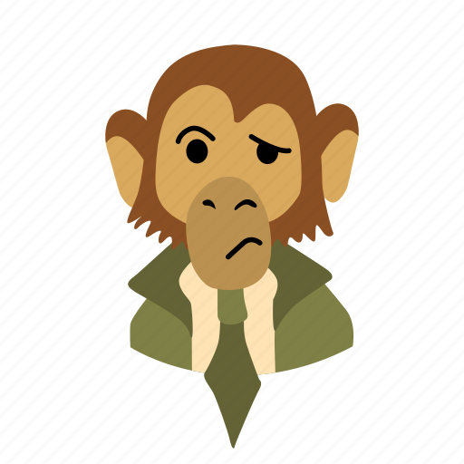 Businessman, character, confusion, face, monkey, necktie icon - Download on Iconfinder