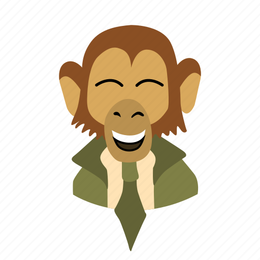 Businessman, character, face, monkey, necktie, laughing icon - Download on Iconfinder