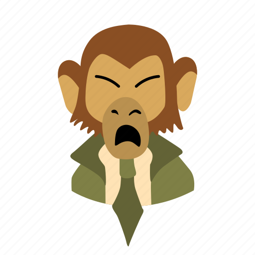 Businessman, character, face, monkey, necktie, shout icon - Download on Iconfinder