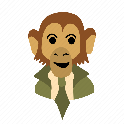 Businessman, character, face, head, monkey, necktie, smile icon - Download on Iconfinder