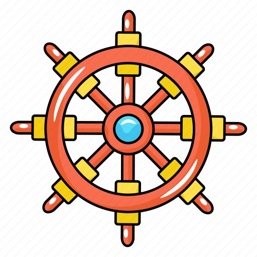 Ship controller, helm, rudder, boat steering, nautical equipment icon - Download on Iconfinder