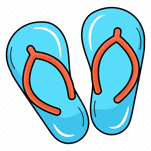 Slippers, flip flops, footwear, sandals, beach wear icon - Download on Iconfinder