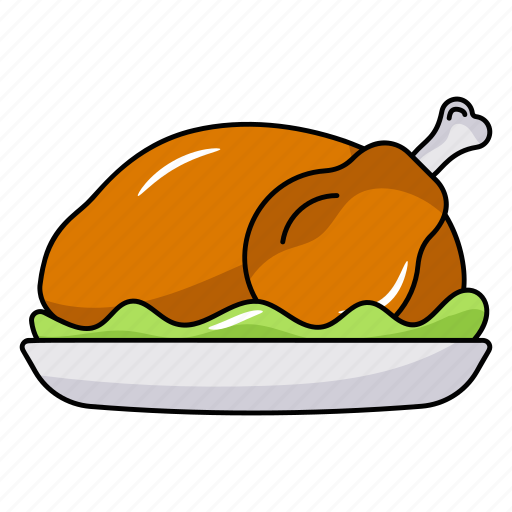Roast turkey, roast chicken, chicken meat, food, meal icon - Download on Iconfinder