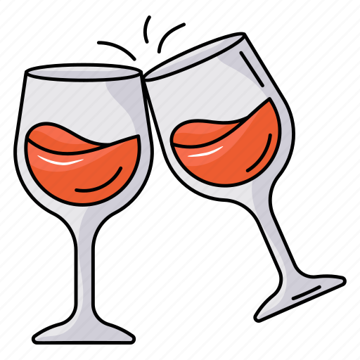 Cheers, toasting, wine glasses, party drink, champagne icon - Download on Iconfinder