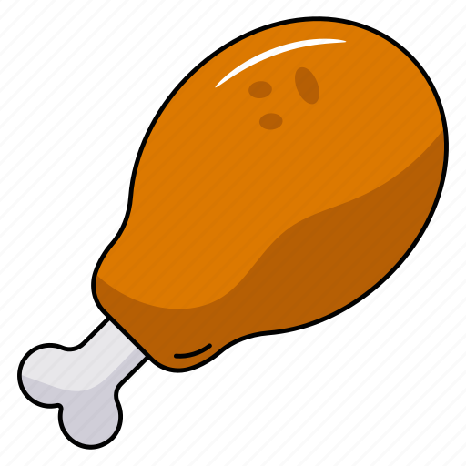 Drumstick, leg piece, chicken meat, meal, fried food icon - Download on Iconfinder
