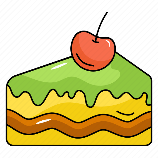 Sweet, cherry cake, dessert, cake slice, confectionery icon - Download on Iconfinder