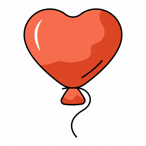 Balloon, heart balloon, decoration, helium, valentine balloon icon - Download on Iconfinder
