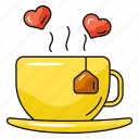 love drink, valentine tea, teacup, tea, romantic tea