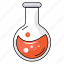 chemical reaction, chemical flask, lab accessory, conical flask, chemical container 