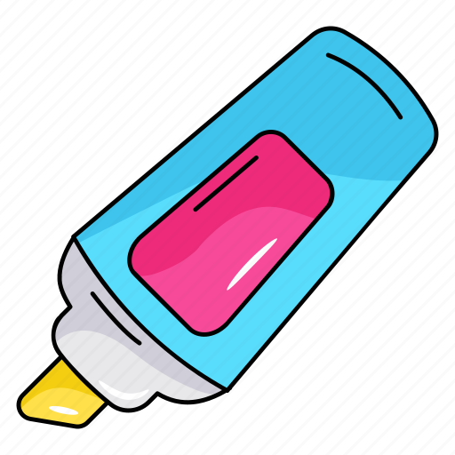 Marker pen, highlighter, stationery, school supplies, color marker icon - Download on Iconfinder
