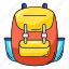 bag, backpack, haversack, knapsack, rucksack 