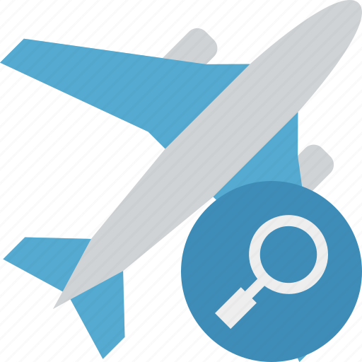 Airplane, flight, plane, search, transport, travel icon - Download on Iconfinder