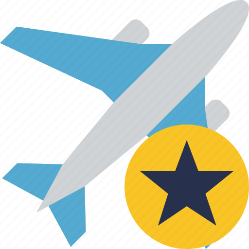 Airplane, flight, plane, star, transport, travel icon - Download on Iconfinder