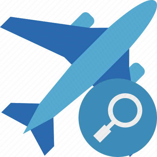 Airplane, flight, plane, search, transport, travel icon - Download on Iconfinder
