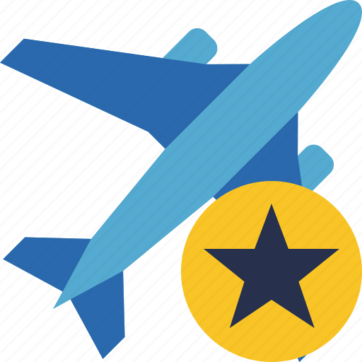 Airplane, flight, plane, star, transport, travel icon - Download on Iconfinder