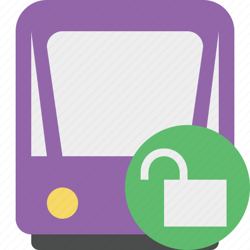 Public, train, tram, tramway, transport, unlock icon - Download on Iconfinder