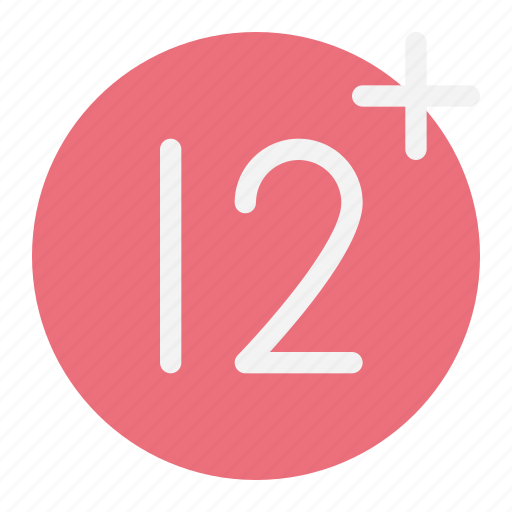 Plus, twelve, age limit icon - Download on Iconfinder