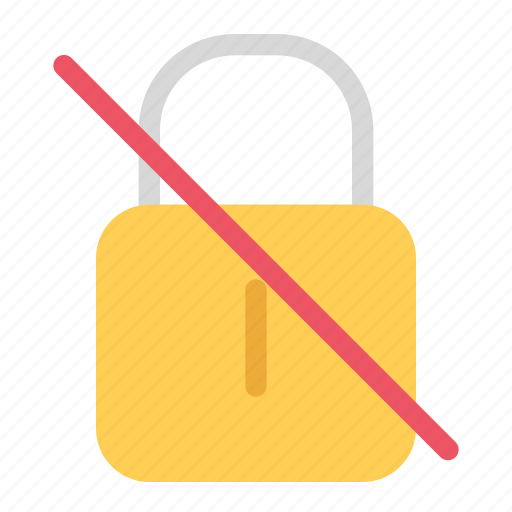 No lock, lock, security, protection, secure, shield, safety icon - Download on Iconfinder
