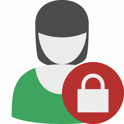 Lock, user, woman, account, female, profile icon - Download on Iconfinder