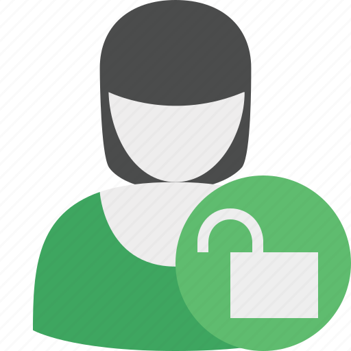 Unlock, user, woman, account, female, profile icon - Download on Iconfinder