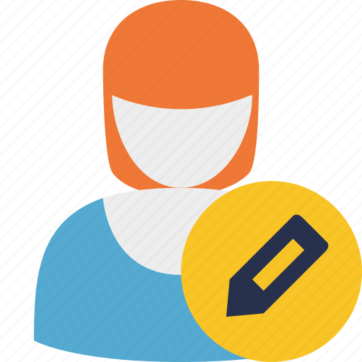 Edit, user, woman, account, female, profile icon - Download on Iconfinder