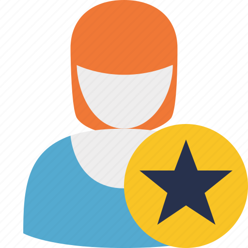 Star, user, woman, account, female, profile icon - Download on Iconfinder
