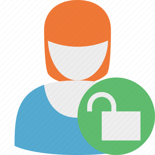 Unlock, user, woman, account, female, profile icon - Download on Iconfinder