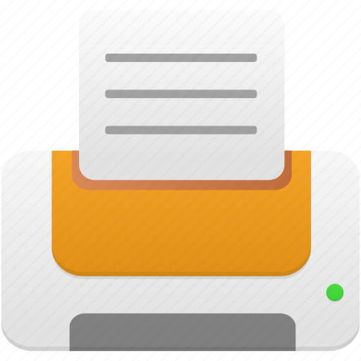 Orange, printer, print icon - Download on Iconfinder