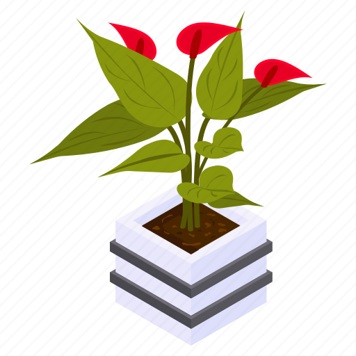 Anthurium houseplant, indoor plant, flower pot, decorative plant, houseplant icon - Download on Iconfinder
