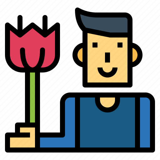 Customer, flower, man, tulips icon - Download on Iconfinder