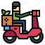 car, delivery, motorcycle, transportation 