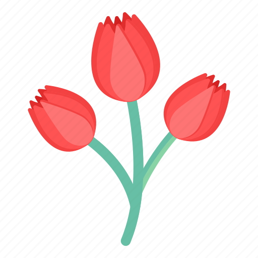 Flowers, flora, blossom, red tulips, beautiful flowers icon - Download on Iconfinder
