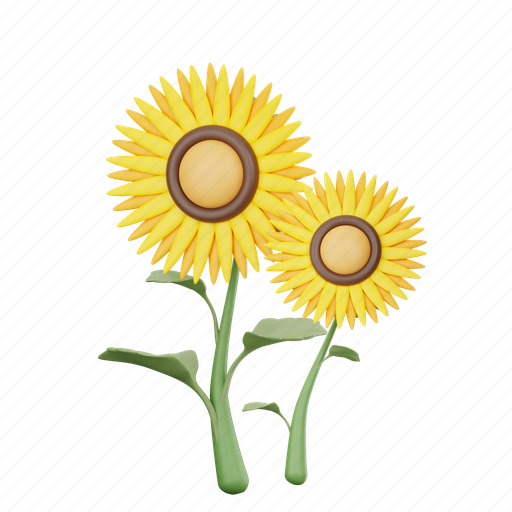 2, sunflower 3D illustration - Download on Iconfinder
