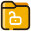 folder, unlock, archive, data, directory, document, file 