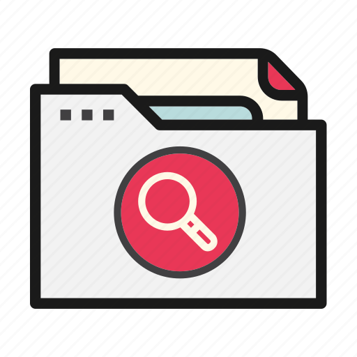 Data, document, file, magnifying glass, search icon - Download on Iconfinder