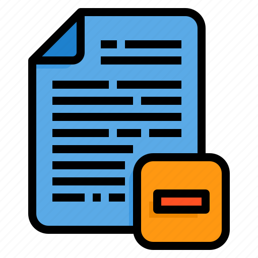 Delete, file, remove, document, minus, sign icon - Download on Iconfinder