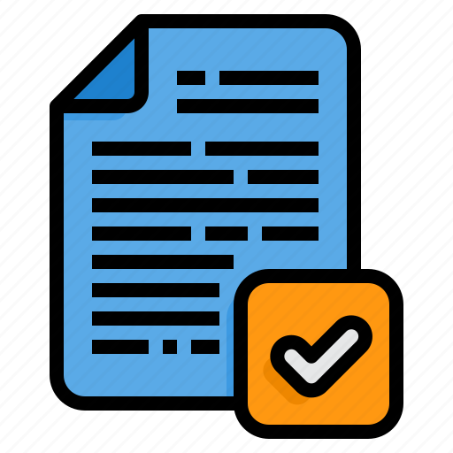 Verified, checkmark, file, document, complete icon - Download on Iconfinder