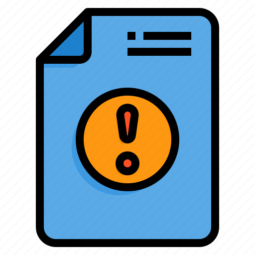Warning, file, document, danger, alert icon - Download on Iconfinder